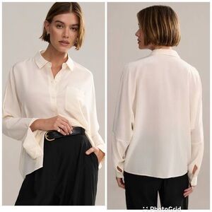 Jenni Kayne Silk Sloane Shirt Ivory New with Tags!